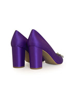 Zapato Cinderella Raso Morado 8 cms