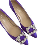 Zapato Cinderella Raso Morado 8 cms