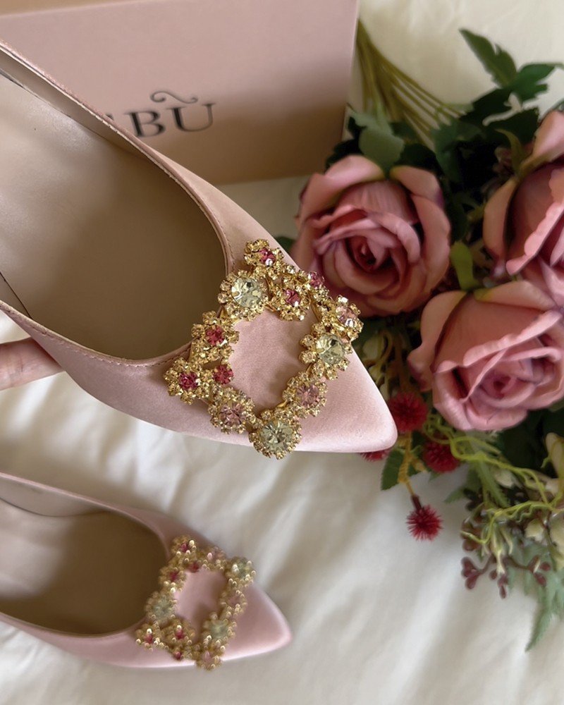 Zapato Cinderella Raso Maquillaje 6 cms