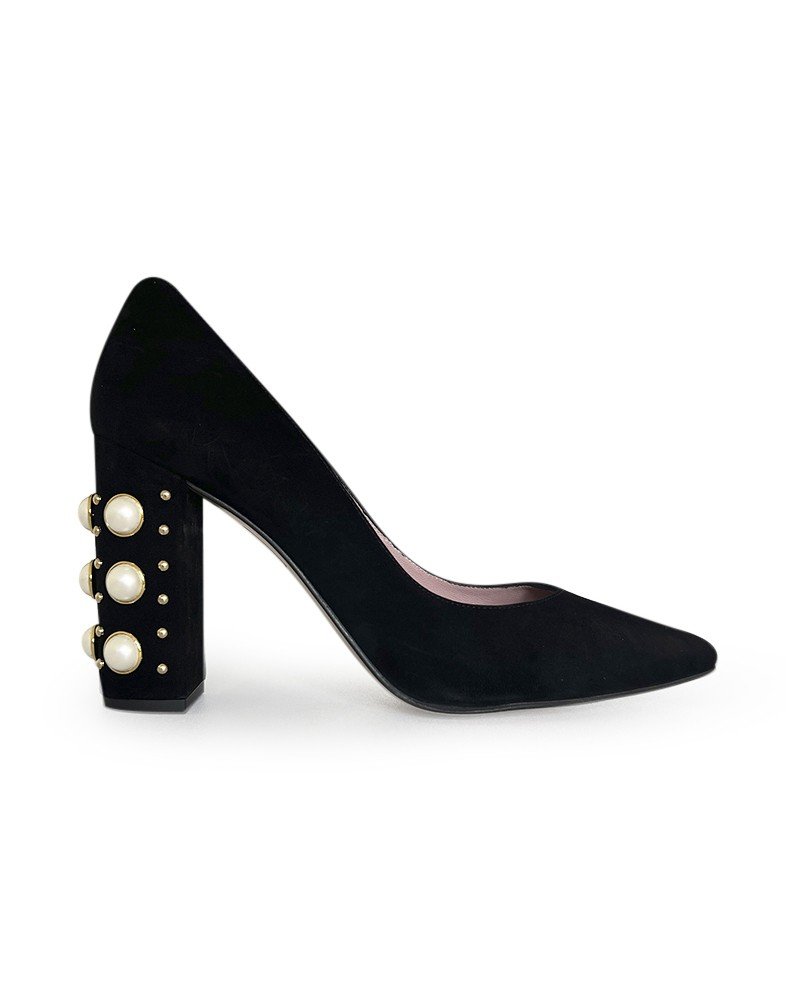 Zapato tacón perla 10 cms