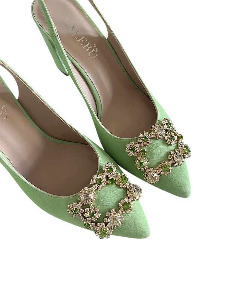 Zapato Cinderella Menta 8 cms