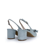Zapato Audrey azul destalonado 6 cms