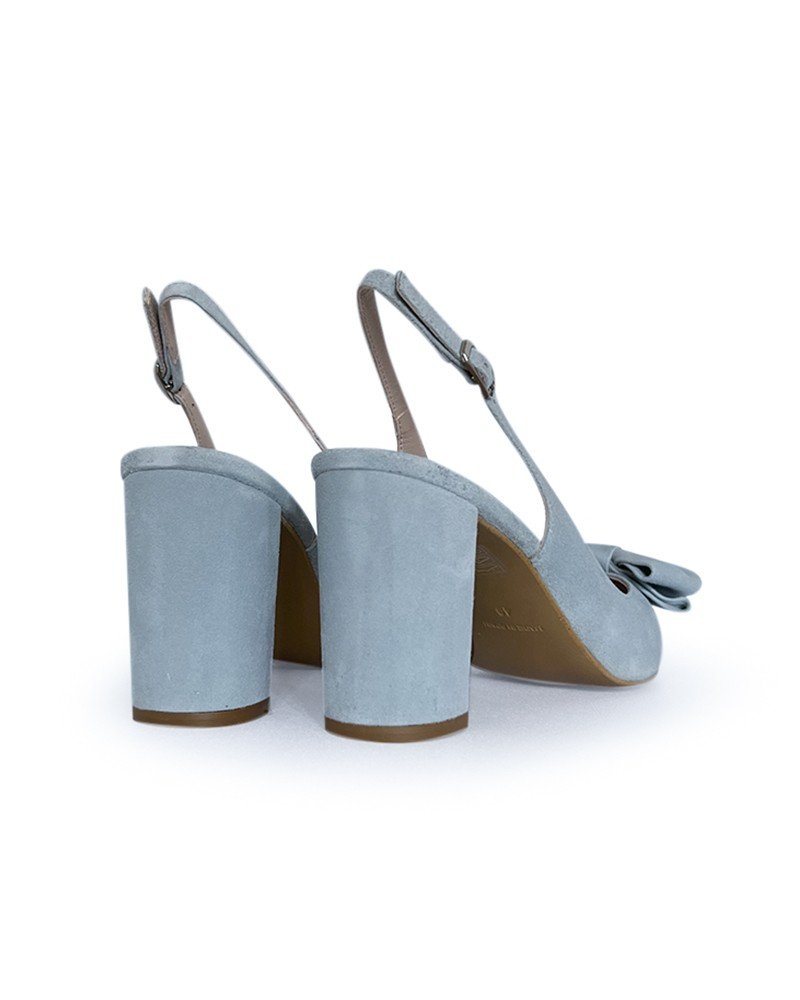 Zapato Audrey Azul Destalonado 8 cms