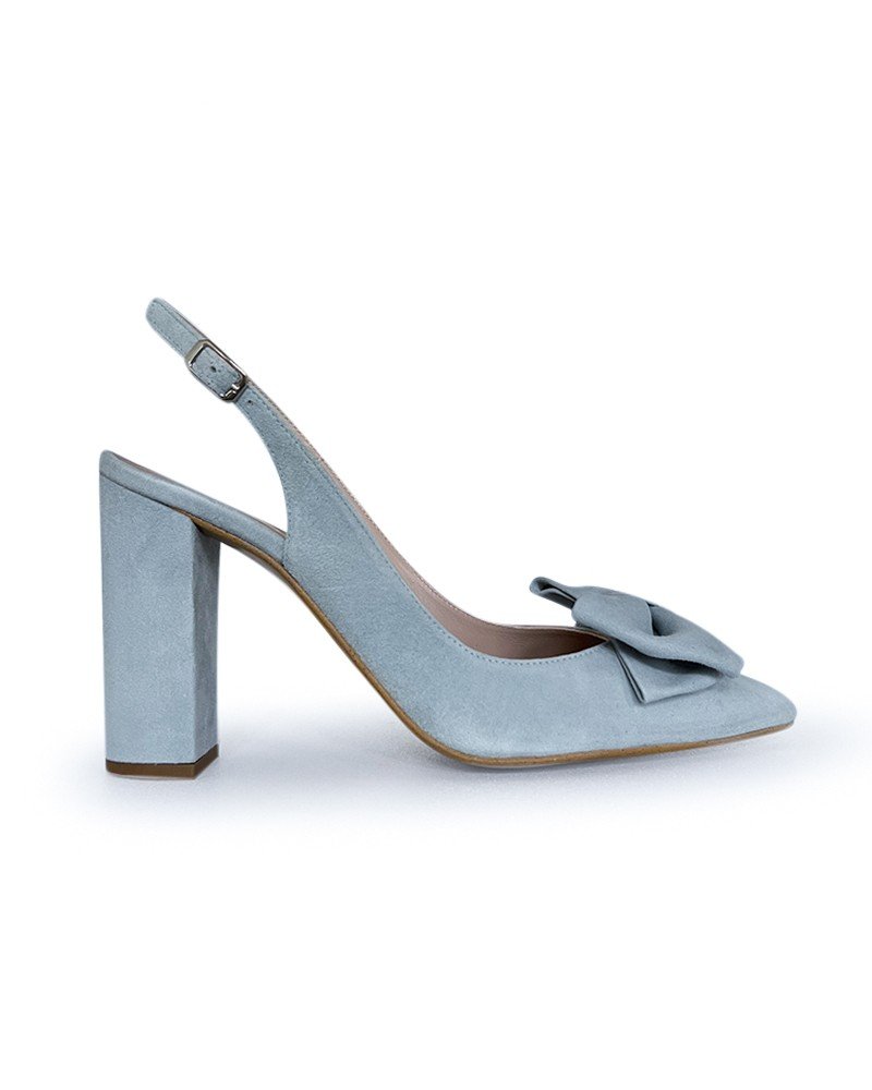 Zapato Audrey Azul Destalonado 10 cms