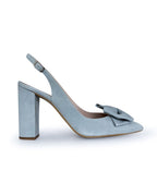 Zapato Audrey Azul Destalonado 10 cms