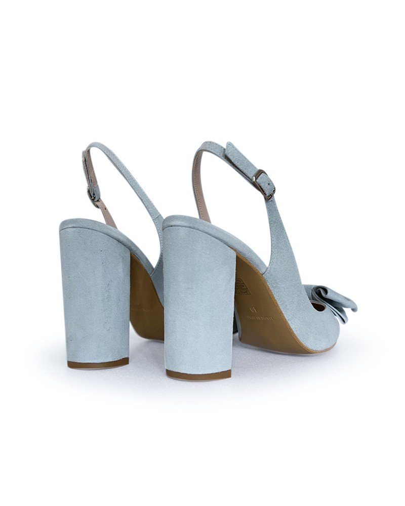 Zapato Audrey Azul Destalonado 10 cms