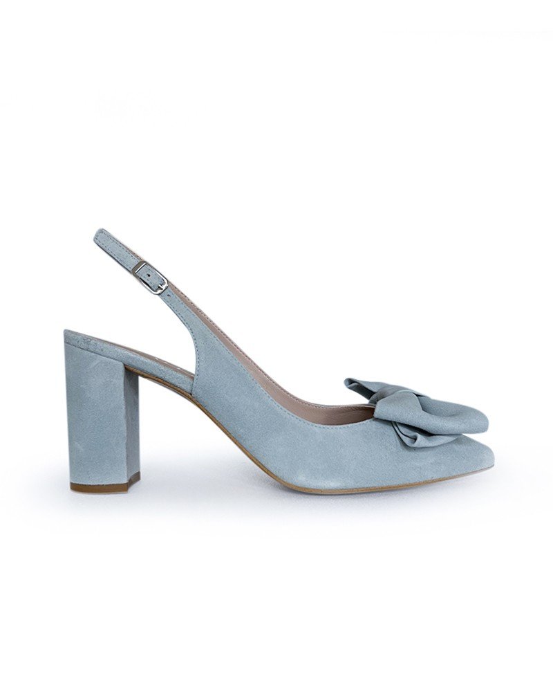 Zapato Audrey Azul Destalonado 8 cms