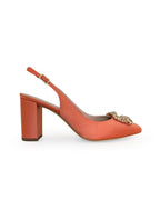 Zapato Cinderella Raso Mandarina 8 cms