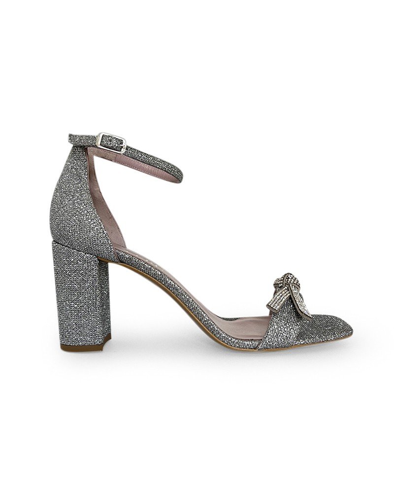 Sandalia Brillo Plata