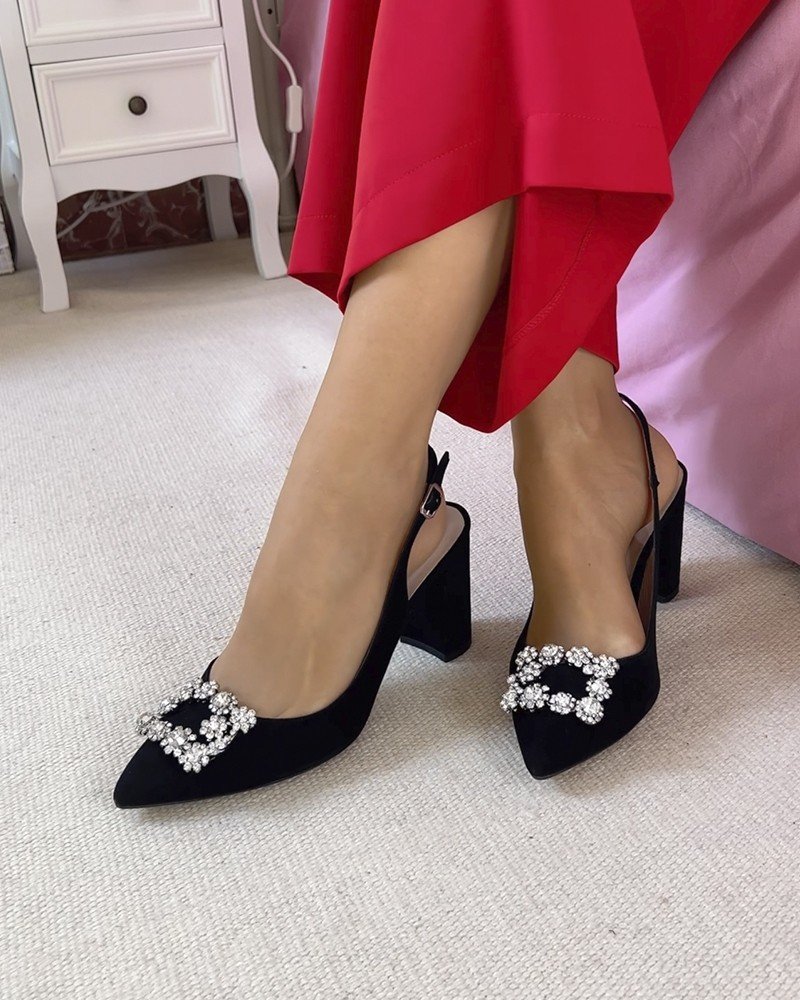 Zapato Cinderella Negro Destalonado 8 cms