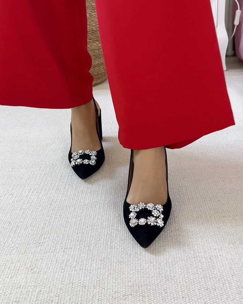 Zapato Cinderella Negro Destalonado 8 cms