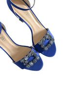 Sandalia Cinderella Raso Azul Klein 8 cms