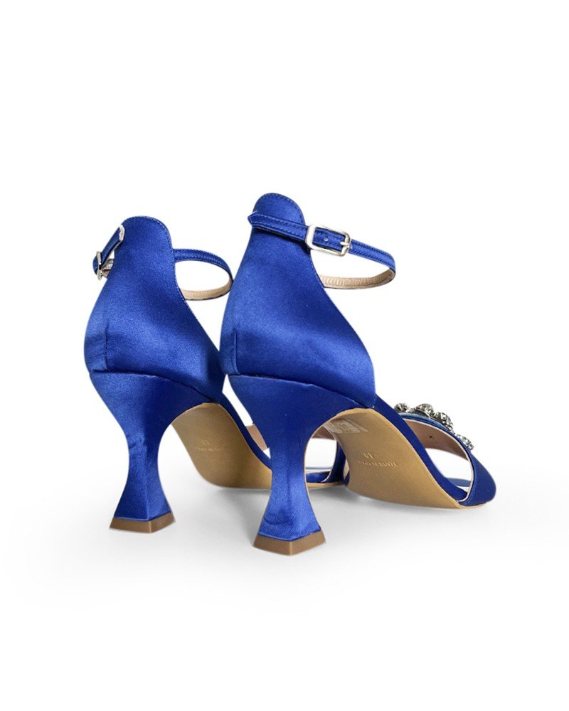 Sandalia Cinderella Raso Azul Klein 8 cms