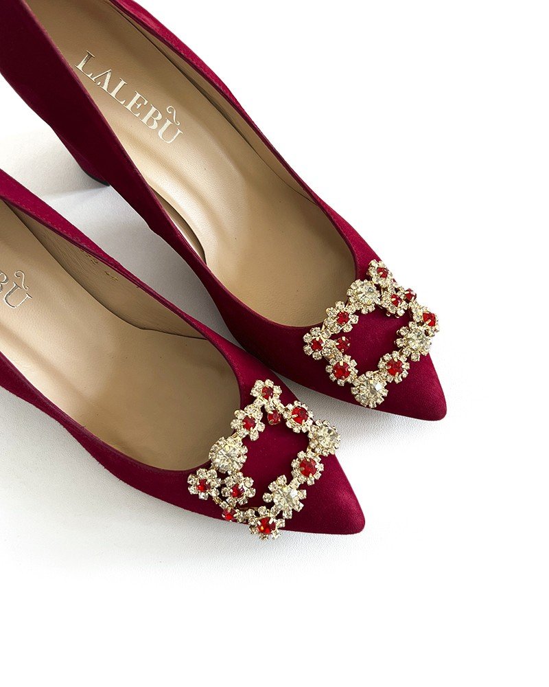 Zapato Cinderella burdeos 8 cms