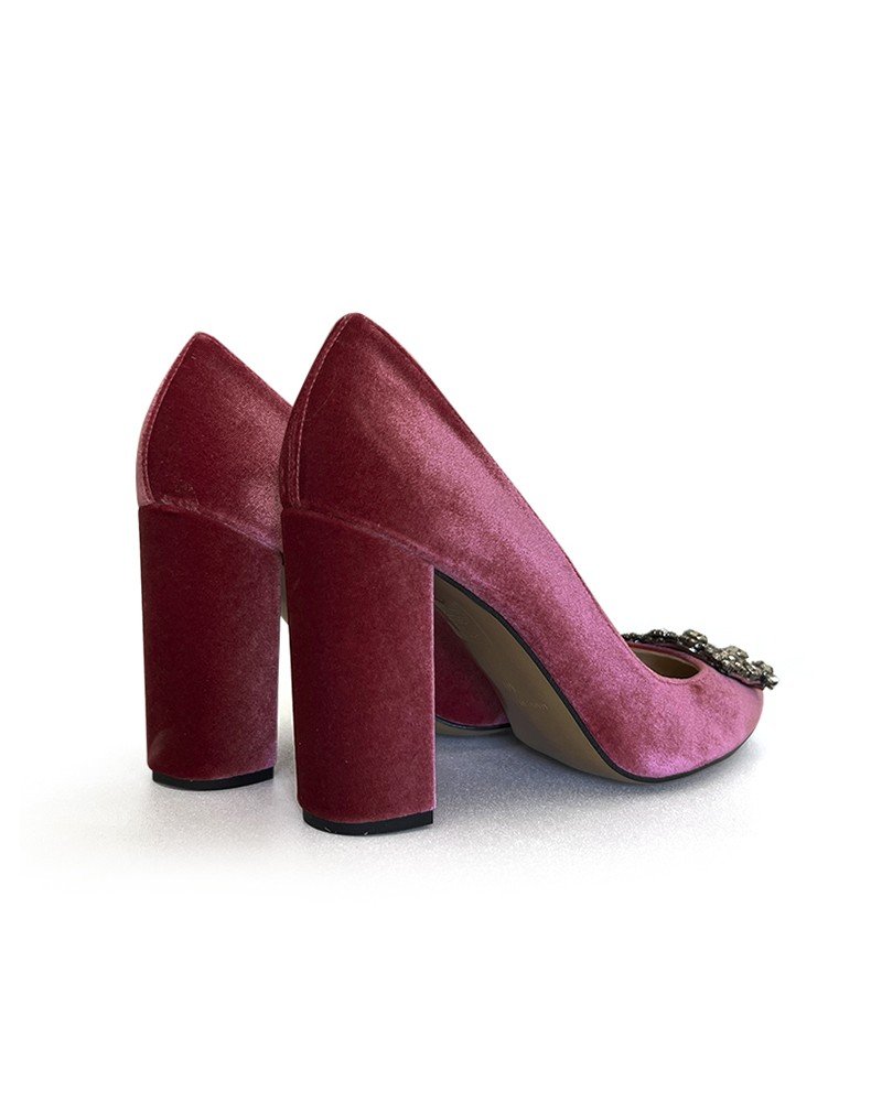 Zapato Cinderella Terciopelo Fresa 10 cms