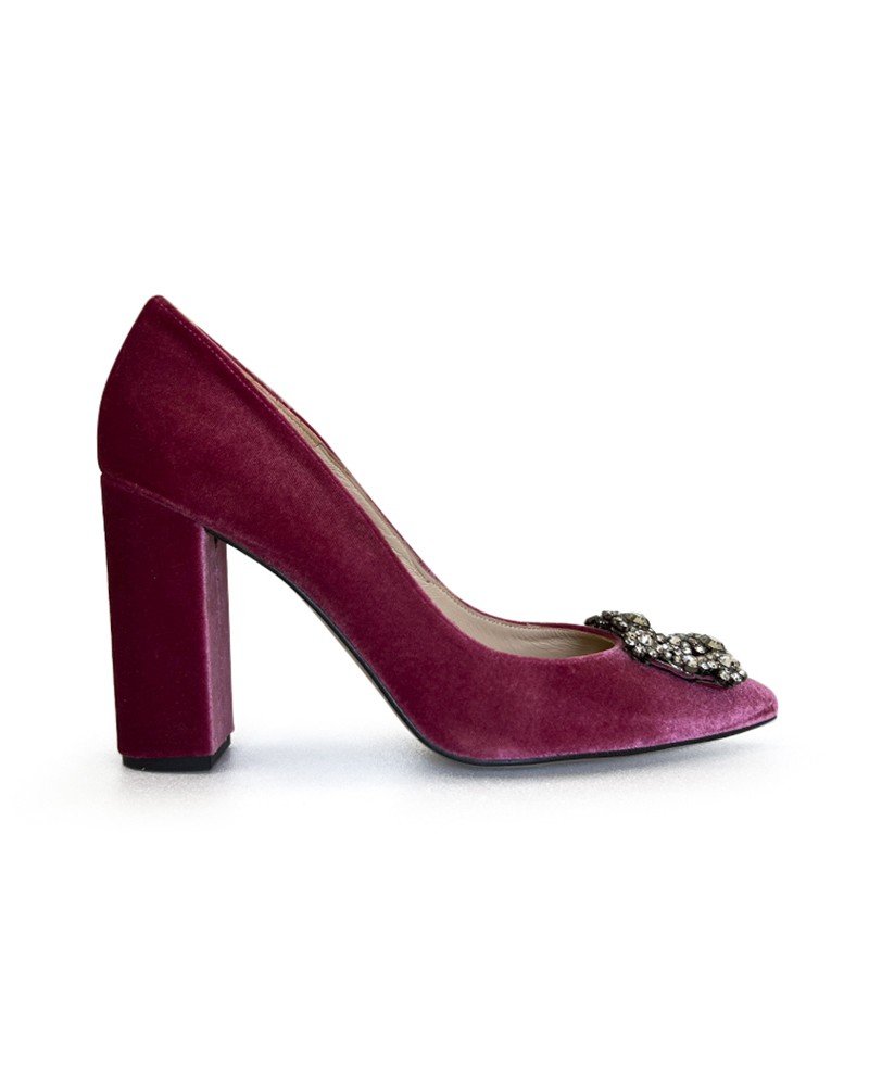Zapato Cinderella Terciopelo Fresa 10 cms