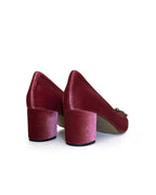 Zapato Cinderella Terciopelo Fresa 6 cms