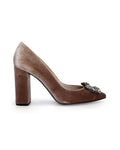 Zapato Cinderella terciopelo chocolate 10 cms