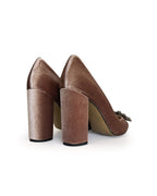 Zapato Cinderella terciopelo chocolate 10 cms