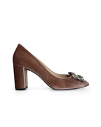 Zapato Cinderella Terciopelo Chocolate 8 cms