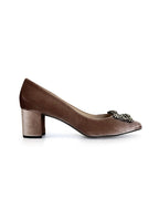 Zapato Cinderella Terciopelo Chocolate 6 cms