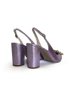 Zapato Cinderella Metalizado Lila 8 cms