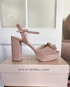 Sandalia Cinderella Plataforma Nude 12 cms