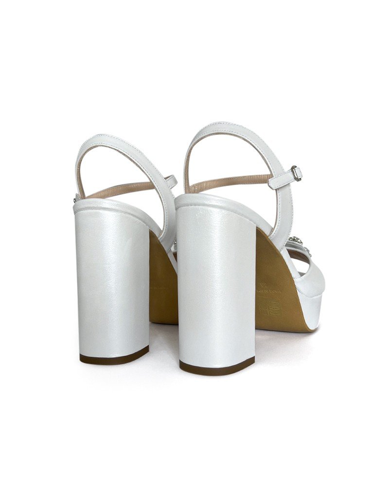Sandalia Cinderella Plataforma Blanco 12 cms