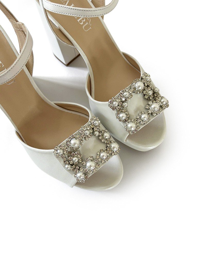 Sandalia Cinderella Plataforma Blanco 12 cms