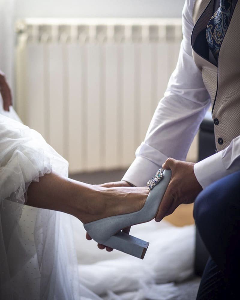 Zapato Cinderella azul 10 cms