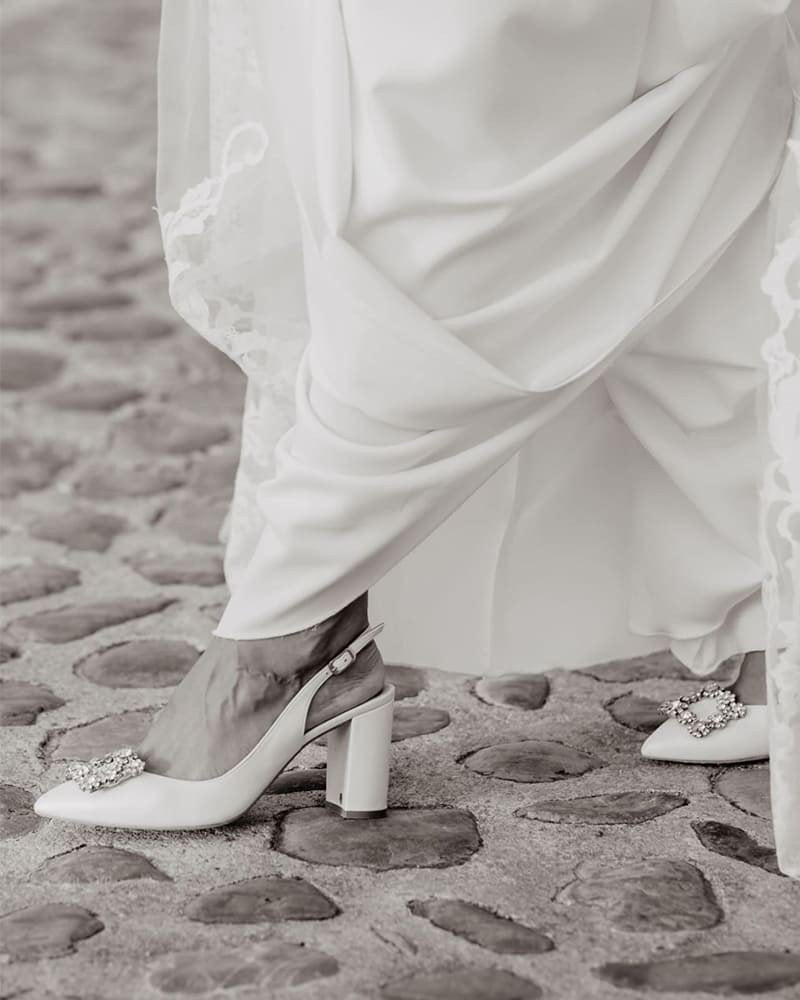 Zapato Cinderella Blanco Destalonado 8 cms