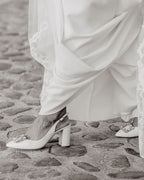 Zapato Cinderella Blanco Destalonado 8 cms