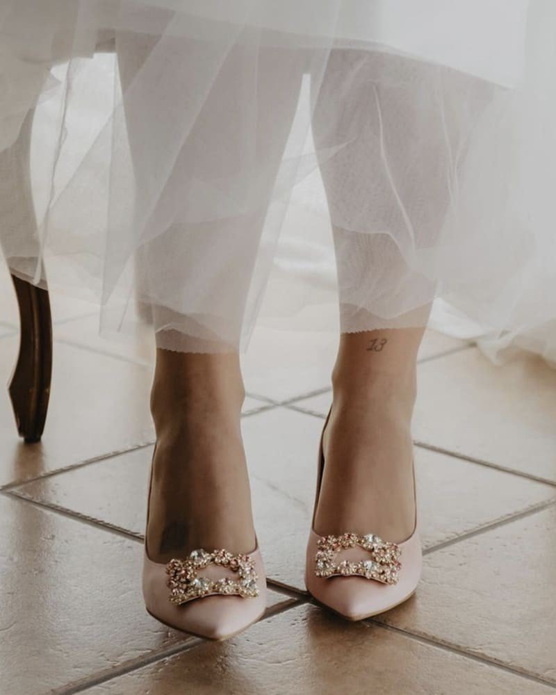Zapato Cinderella Raso Maquillaje 8 cms