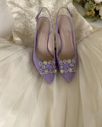 Zapato Cinderella lila destalonado 10 cms