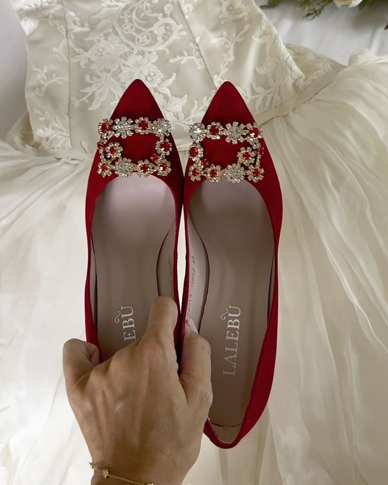 Zapato Cinderella rojo 8 cms