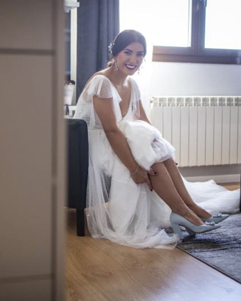 Zapato Cinderella azul 10 cms