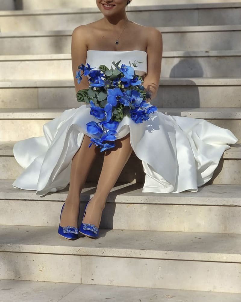 Zapato Cinderella Raso Azul Klein 8 cms