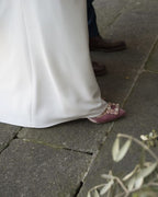 Zapato Cinderella terciopelo rosa 8 cms