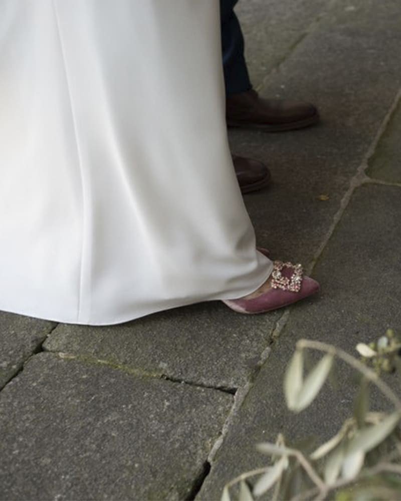 Zapato Cinderella terciopelo rosa 8 cms