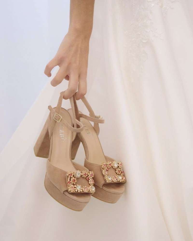 Sandalia Cinderella Plataforma Nude 12 cms