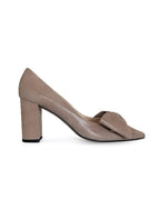 Zapato Audrey beige brillo 8 cms