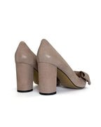Zapato Audrey beige brillo 8 cms