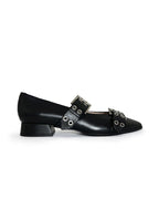 Zapato plano hebilla negro