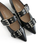 Zapato plano hebilla negro