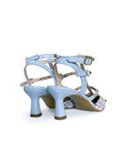 Zapato Tachuelas tweed azul