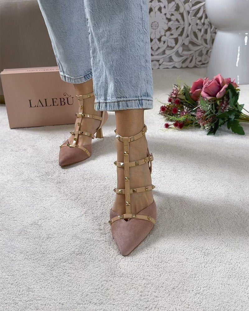 Zapato Tachuelas Nude 6 cms