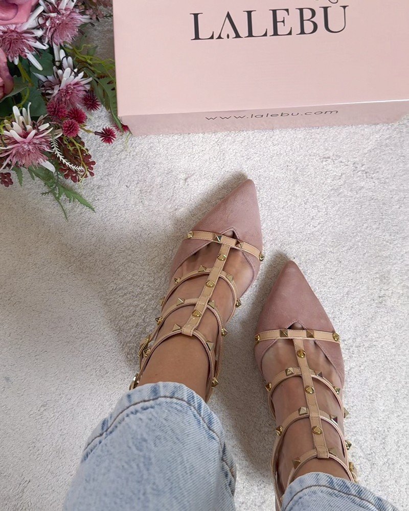 Zapato Tachuelas Nude 6 cms