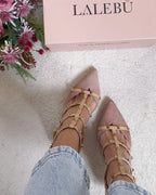 Zapato Tachuelas Nude 6 cms