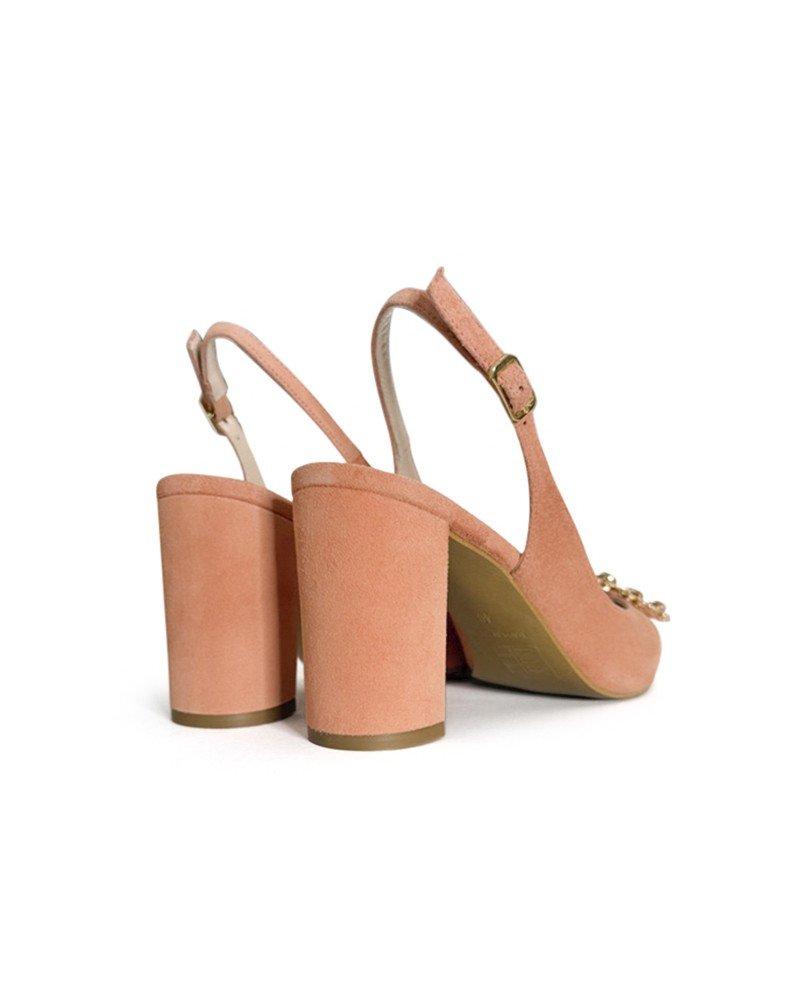 Zapato Cinderella Salmón Destalonado 8 cms