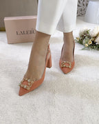 Zapato Cinderella Salmón Destalonado 8 cms